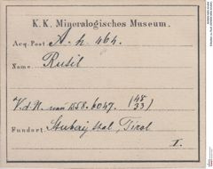 Etiketten zu Rutil (NHMW-MIN-Ah464)